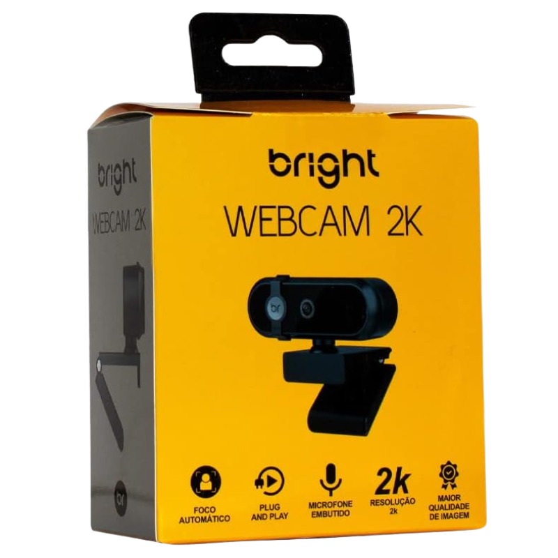 Bright Webcam 2k WC577 30FPS C/ Microfone Embutido Redução de Ruído