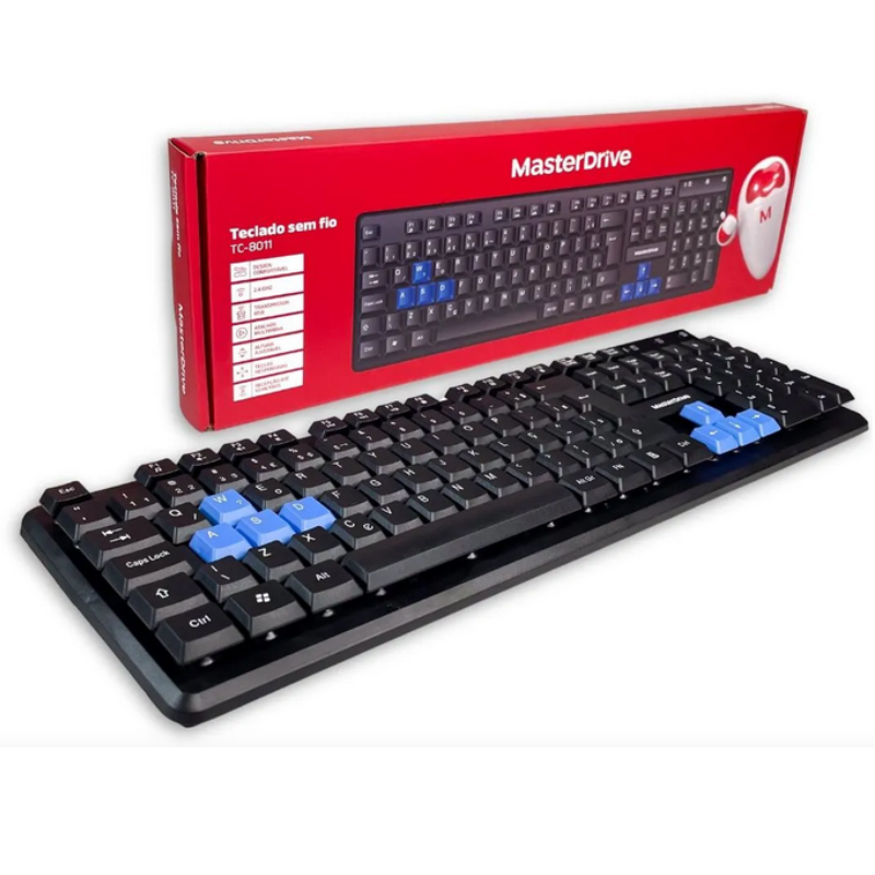 Teclado Sem Fio TC-8011 2.4GHz Multimídia MasterDrive