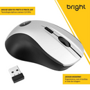 Mouse Sem Fio Bright 2.4GHz Prata 0205