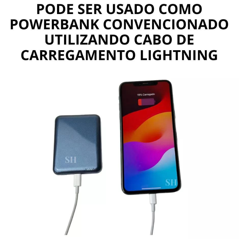 Carregador Indução Magnético Power Bank Kaidi Kd995 Portatil