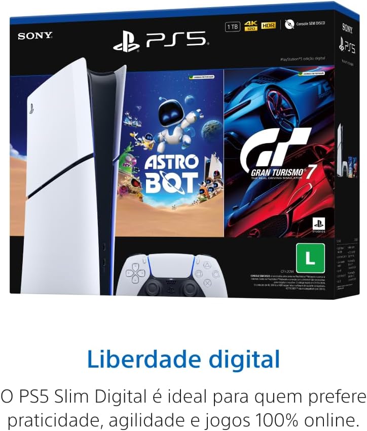 PlayStation®5 Slim Edição Digital Pacote ASTRO BOT e Gran Turismo 7